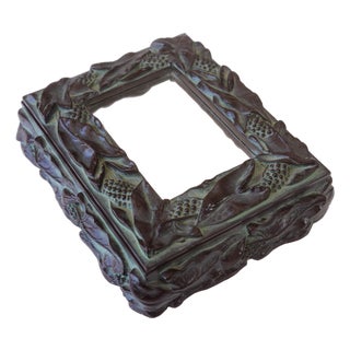 Vintage Mexican Art Nouveau Faux Wood Trinket Box With Mirror Lid For Sale
