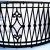Antique early 20th century demilune form balcony front having gathered lozenge design with central cartouche.• Fifteen...