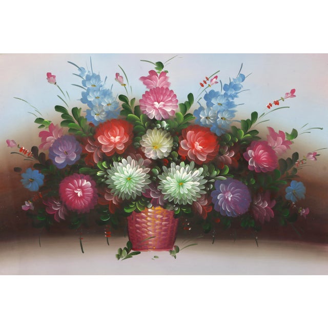Figurative Flowers in Red Basket (8), Chuju Sheng For Sale - Image 3 of 3