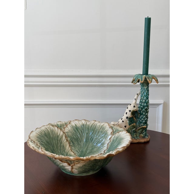 Cabbage ware continues to be on trend. This vintage piece by Fitz and Floyd is a perfect serving piece. This is sure to...