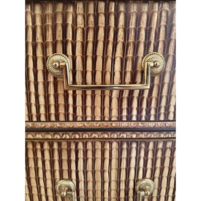 Baker Furniture Faux-Painted Bamboo Chest of Drawers For Sale In Indianapolis - Image 6 of 7