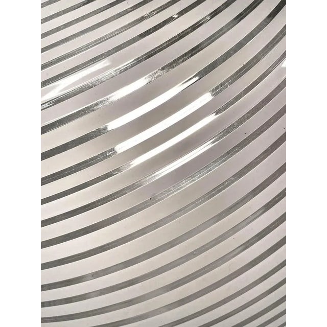 Mid-Century White and Crystal Murano Glass Reticello Light by Mario Botta for Venini, 1970s For Sale - Image 10 of 18