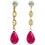 45 Carat Ruby Drop and Diamond Hanging/Chandelier Earrings 14 Karat Yellow Gold For Sale - Image 15 of 18