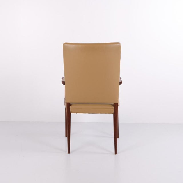 Mahogany Armchair in Light Leather by Jacob Kjær, 1950s For Sale - Image 4 of 10