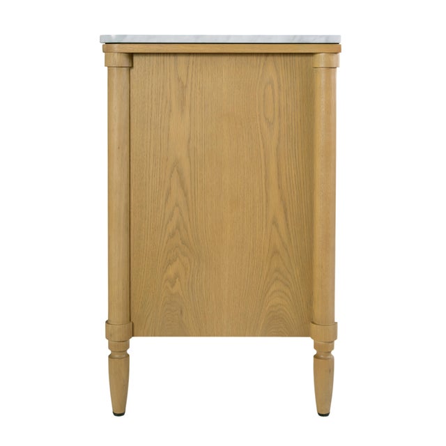 Brown Bianca 60 in. W Wood & Marble Double Sink Bathroom Vanity, Light Oak For Sale - Image 8 of 11