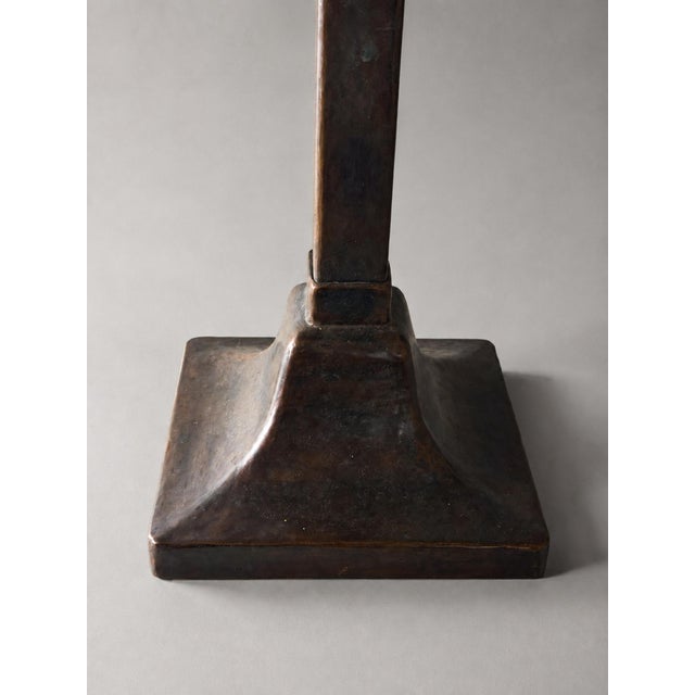 19th Century Swedish Art Nouveau Copper and Wrought Iron Table Lamp, 1890s For Sale - Image 5 of 11