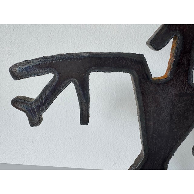1990s Vintage Native American–Style Hand-Cut Metal Brutalist Abstract Sculpture For Sale In Miami - Image 6 of 12