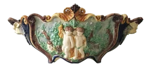 Majolica Palissy Puttis Jardinière, circa 1880