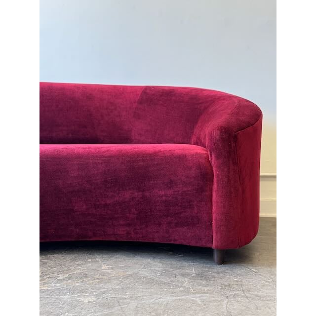 1980s Burgundy Kagan Style Sofa For Sale - Image 10 of 13