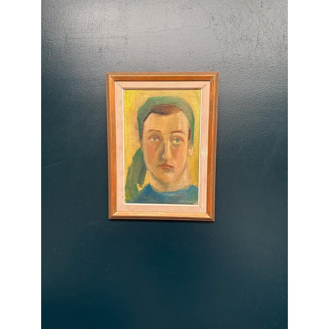 A‑S Nilsson, Portrait, 1950s, Oil Painting on Panel, Framed For Sale - Image 15 of 18