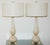 Mid-Century Modern Murano Glass Footed Table Lamps in White and Gold, a Pair For Sale - Image 3 of 12