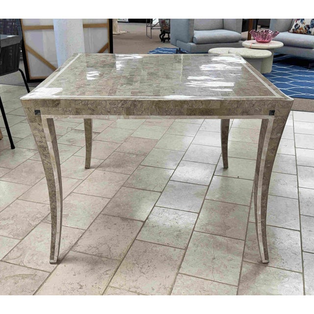 Maitland - Smith Maitland-Smith Style Tessellated Marble Stone Game / Dining Table – Neoclassical Modern Luxury For Sale - Image 4 of 14