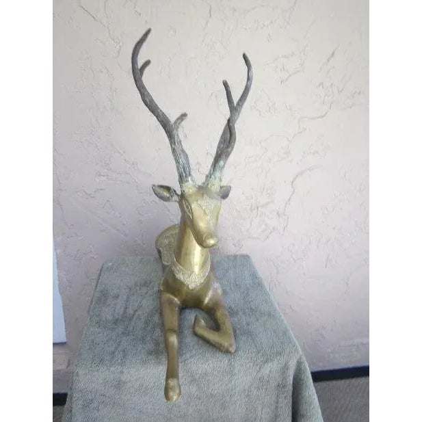 Vintage Sarreid Brass Deer Sculpture Figurine For Sale - Image 10 of 12