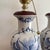 Wood 1990s Blue and White Floral Lamp Pair For Sale - Image 7 of 9