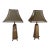 Neoclassical Mid-Century Antiqued Mirror Obelisk Table Lamps With Gilt Paw Feet - Pair For Sale