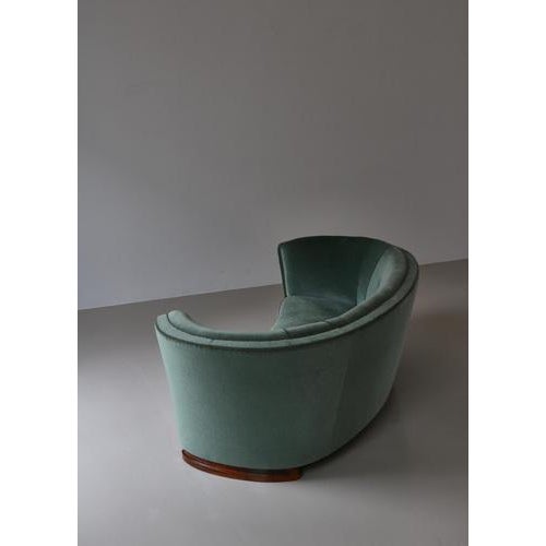 Large Danish Sofa in Green Velvet, 1940s For Sale - Image 10 of 15