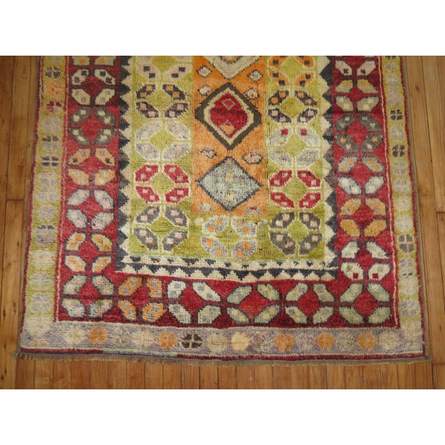 Mid 20th Century Vintage Zabihi Collection Turkish Tulu Rug - 4'3" x 5'6" For Sale - Image 5 of 5