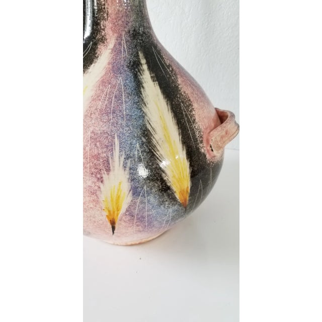 1980 G Tazdien Hand Painted Vase For Sale In Miami - Image 6 of 11