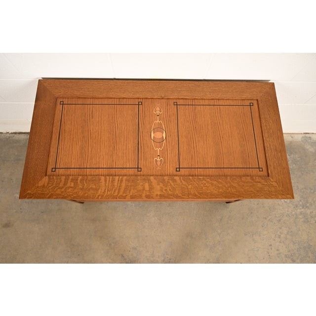 Stickley Harvey Ellis Collection Mission Arts & Crafts Inlaid Oak Blanket Chest For Sale - Image 10 of 18