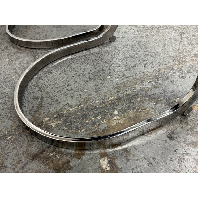 Crocodile Embossed Cantilever Bar Stools, Pair For Sale - Image 11 of 12