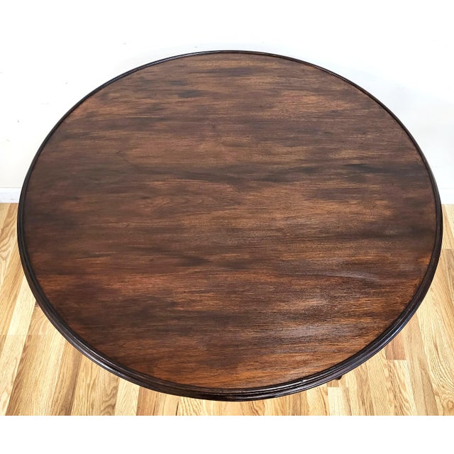 Brown Antique English 19th C Mahogany Queen Anne Round Birdcage Tilt & Turn Top Table For Sale - Image 8 of 18