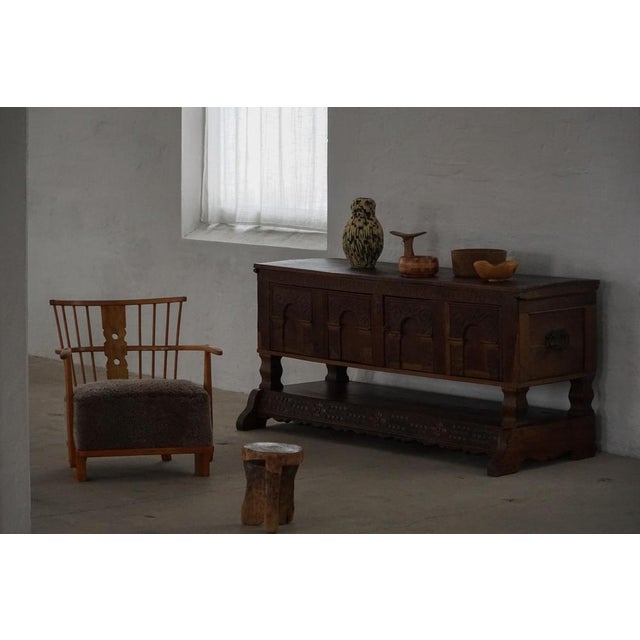 Danish Baroque Oak Sideboard with Carved Details, 1750s For Sale - Image 13 of 17