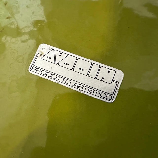 A Rare Avobin Vintage Italian Ceramic Huge Vase, Hand-Painted 1970s Design For Sale - Image 4 of 11