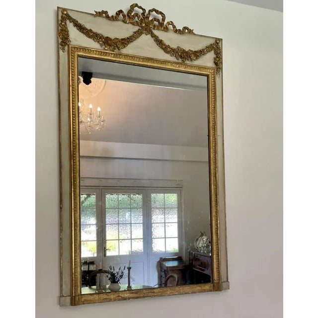 Large Antique Victorian Quality Giltwood & White Painted Overmantle Mirror For Sale - Image 5 of 14