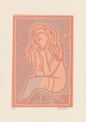 Limited Edition 1970 Linocut "The Dream 3" by Alessandro Nastasio