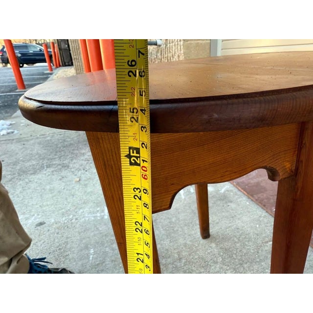 Wood Vintage Colonial Style Solid Pine Side Table For Sale - Image 7 of 12