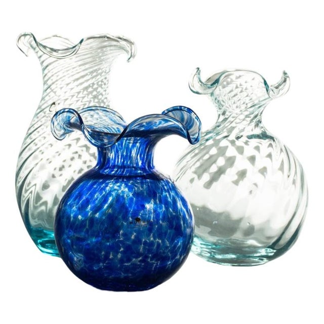 Blue Murano Glass Vases by Mariana Iskra, Set of 3 For Sale - Image 8 of 8