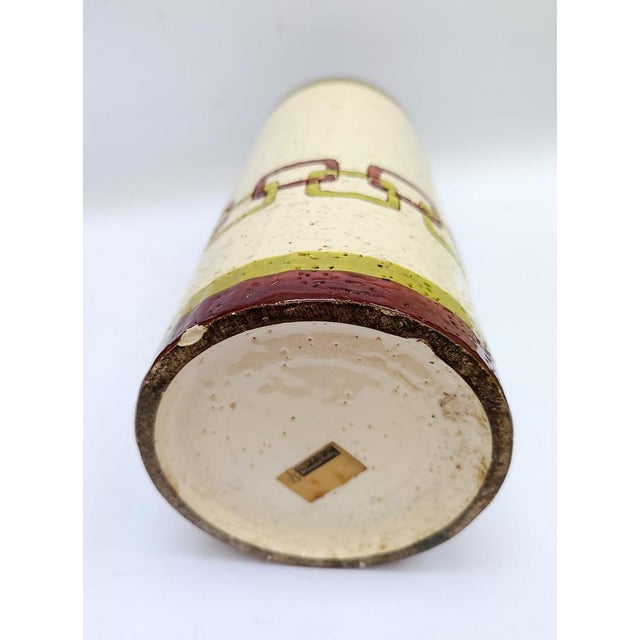 Beige Vintage Ceramic Vase by by Alvino Bagni for Bitossi, 1960s For Sale - Image 8 of 11