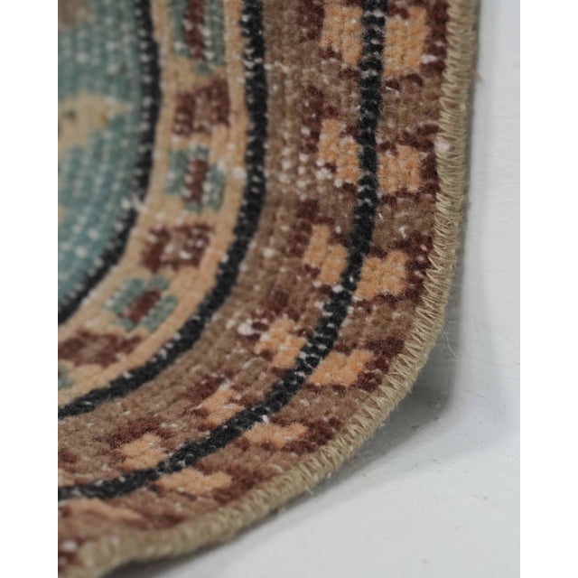 Brown 1970s Vintage Handmade Wool Cotton Brown Area Rug For Sale - Image 8 of 12