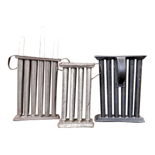 Antique Decorative Tin Candle Molds—Set of 3 For Sale