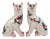 Antique Sponge Ware Pottery Mantel Cats in the style of Wemyss, 1890s, Set of 2 For Sale