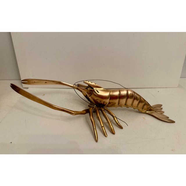 Giant Brass Crawfish or Lobster Sculpture, Hollywood Regency Style For Sale In New York - Image 6 of 12