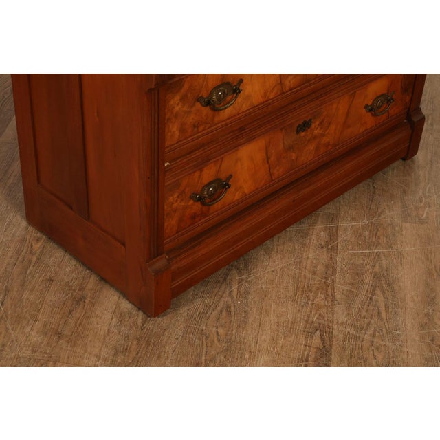 Brown Antique Victorian Eastlake Walnut Marble Top Dresser With Mirror For Sale - Image 8 of 18