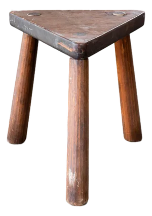 Mid 20th Century Vintage Rustic Primitive Wooden Stool