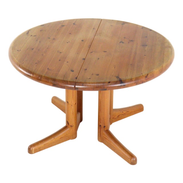 Pine Round Extendable Idom Dining Table from Vamdrup For Sale
