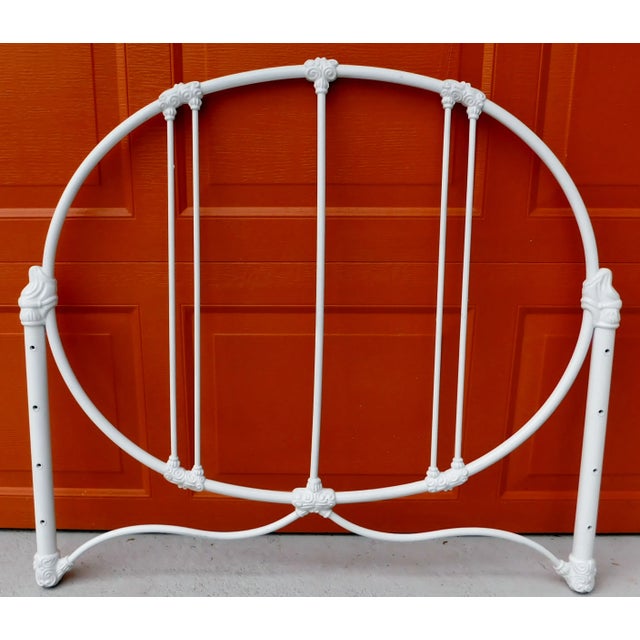 White Antique Twin Size White Iron Bed Headboard & Footboard For Sale - Image 8 of 11