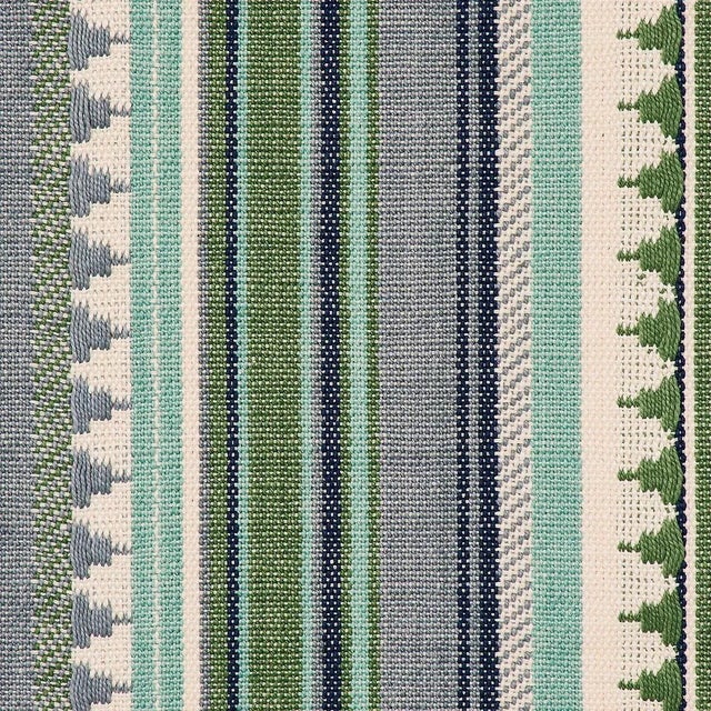 With a textural, handspun quality, this multicolor stripe makes a versatile coordinate that can pull a whole room...