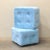 Set of Blue Plush Ottomans, 1970s For Sale - Image 4 of 5