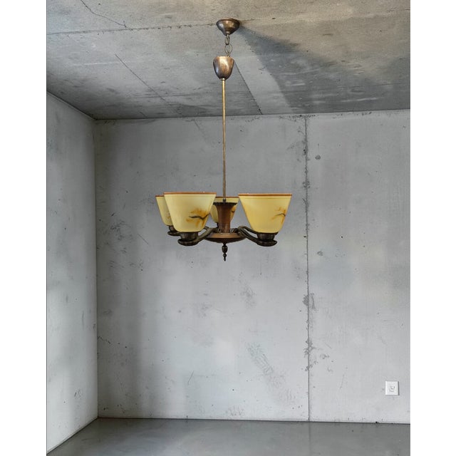 Five-Arm Chandelier by Paavo Tynell, 1930s For Sale - Image 4 of 15