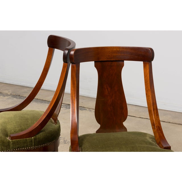Set of 8 Early 19th Century French Empire Mahogany Gondola Dining Chairs For Sale - Image 13 of 18