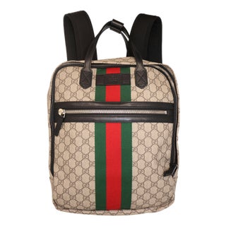 Gucci Gg Monogram Web Supreme Sherry Line Canvas Large Backpack, 2018. For Sale