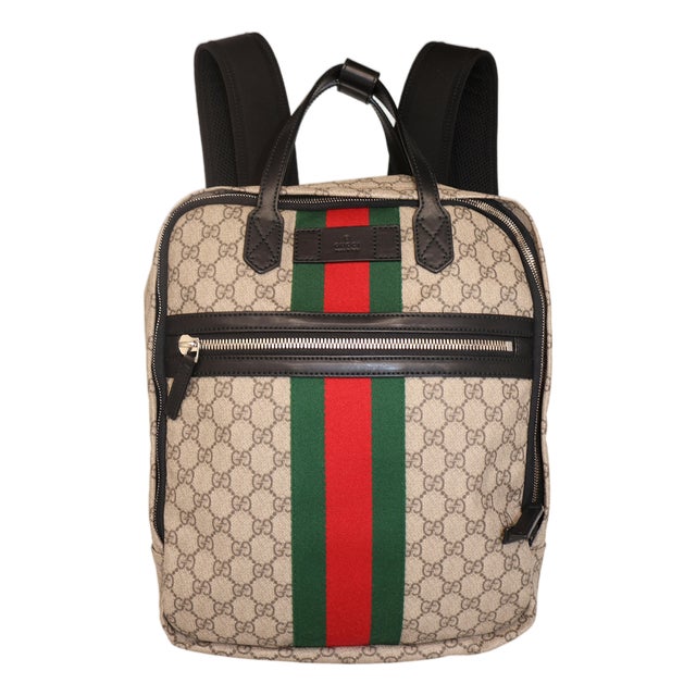 Gucci Gg Monogram Web Supreme Sherry Line Canvas Large Backpack, 2018. For Sale