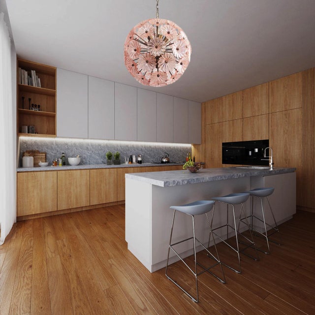 Glass Vintage Italian Sputnik Crystal Chandelier, 1990 For Sale - Image 7 of 14