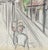 Grace Spongberg (American, 1906-1992) "Madison & Dectaur [Streets]" oil pastel on paper, estate stamp on reverse. Grace...