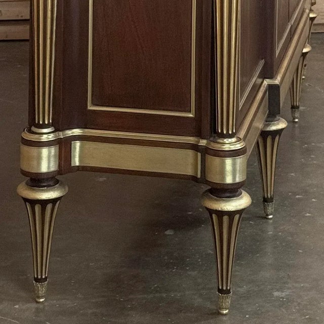 Grand Antique French Louis XVI Mahogany Marble Top Buffet a l'Etrusque For Sale - Image 12 of 18