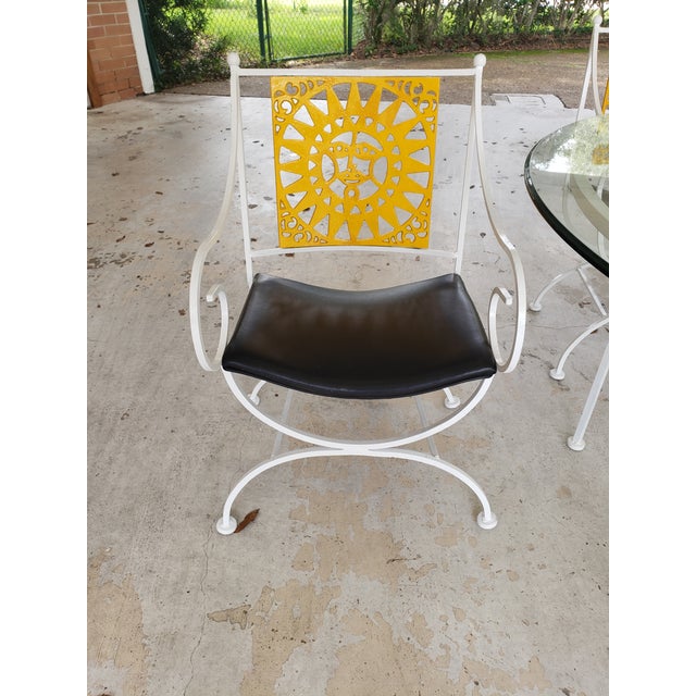 Author Umannoff Cast Iron Patio Set in the Sun Pattern - 5 Pieces For Sale - Image 4 of 8